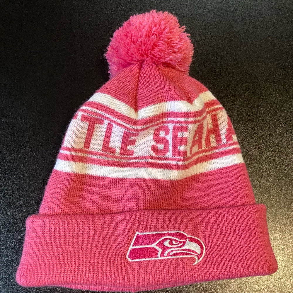 Pink NFL Seattle Seahawks Beanie, Girls Small
